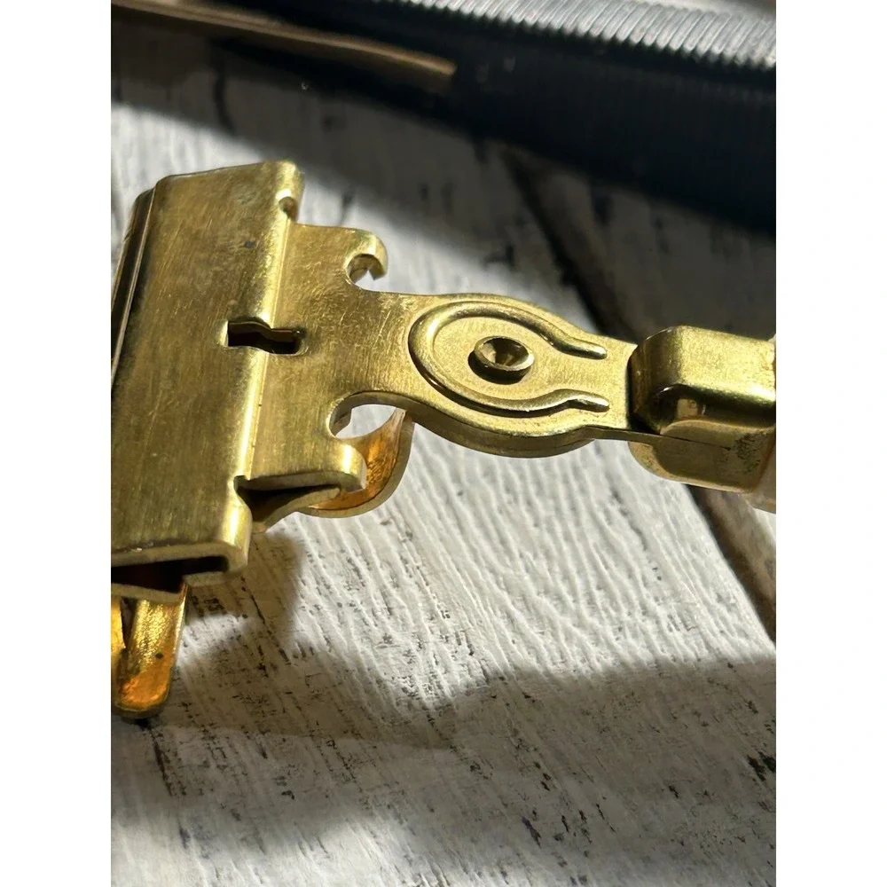 Vintage Hickok Commuter Leather Zip W/3 Old Gillette‎ Schick Razors Top Cowhide